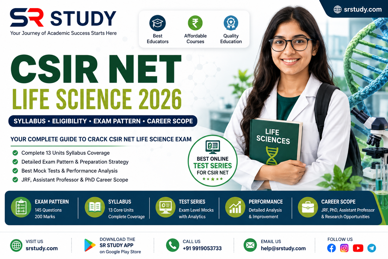CSIR NET Life Science 2026: Syllabus, Eligibility & Preparation - SR Study